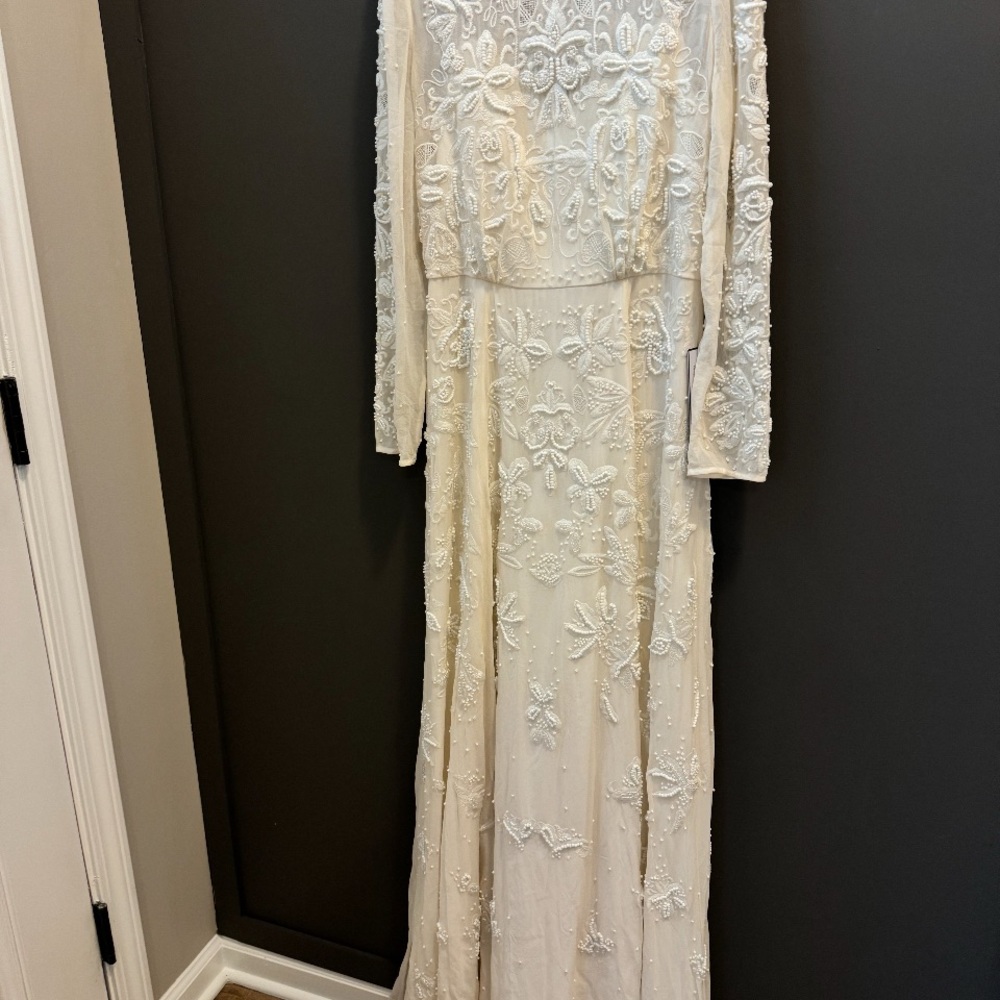 J. Crew Ivory Floral Lace Long Sleeve Dress